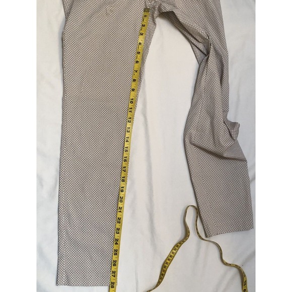 Cynthia Rowley Stretch Dress Pants Trousers Womens Size 8 Tan White Diamond - Picture 6 of 7
